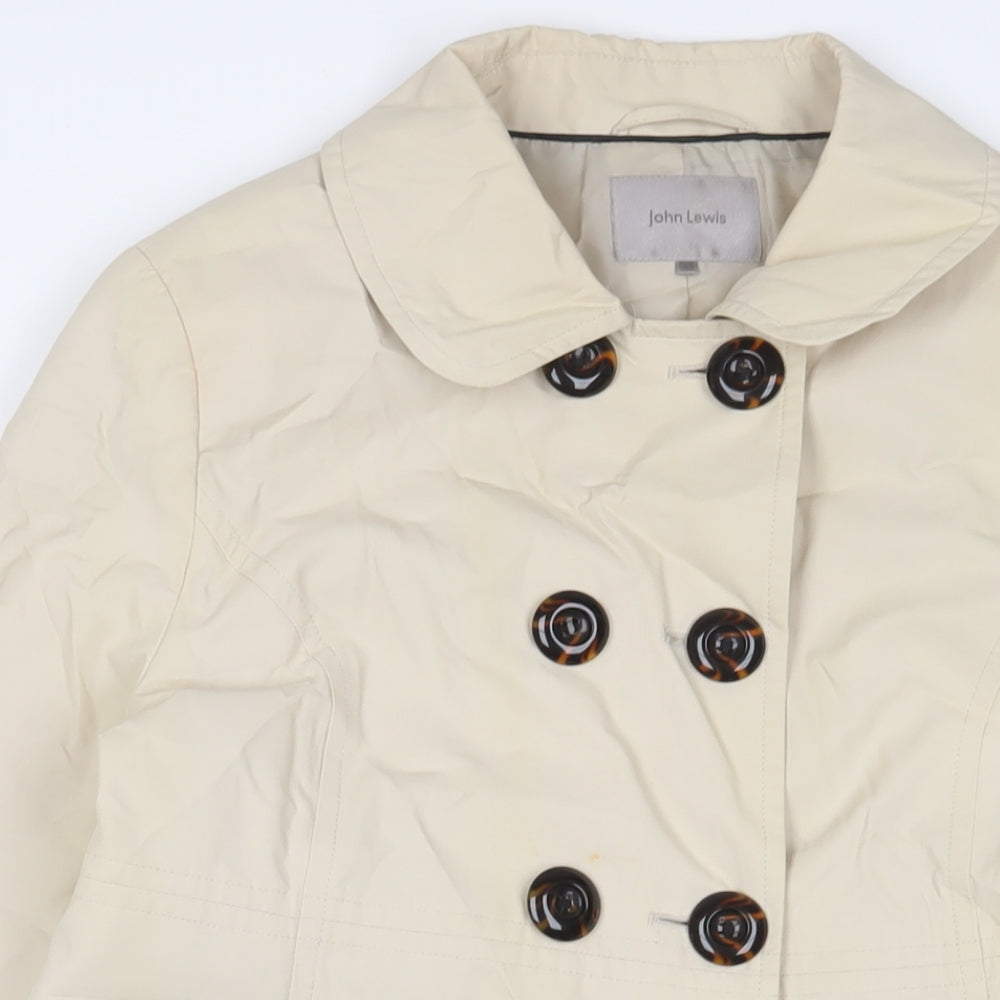 John Lewis Womens Beige Overcoat Coat Size 16 Button