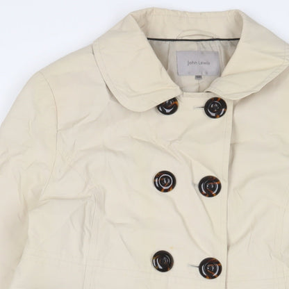 John Lewis Womens Beige Overcoat Coat Size 16 Button
