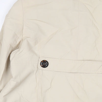 John Lewis Womens Beige Overcoat Coat Size 16 Button