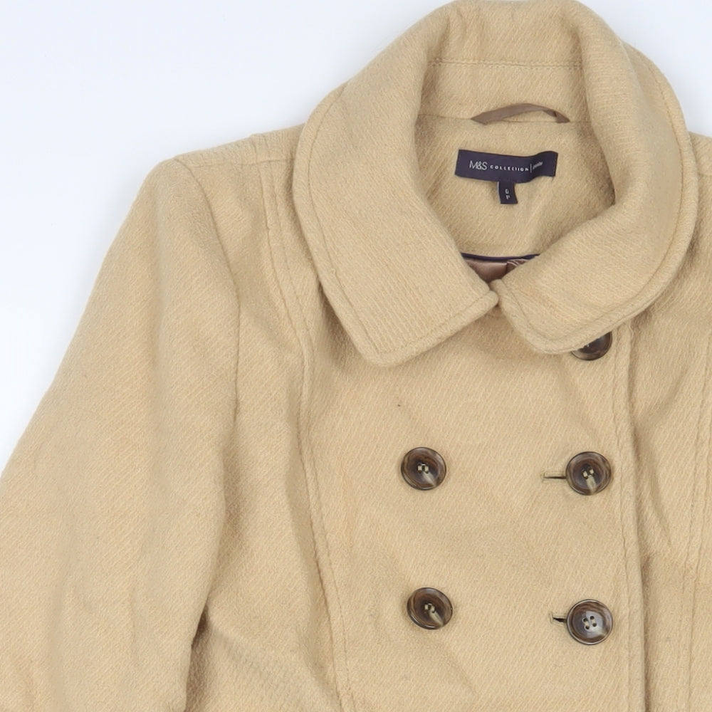 Womens UK Size 6 Marks and Spencer Beige Overcoat