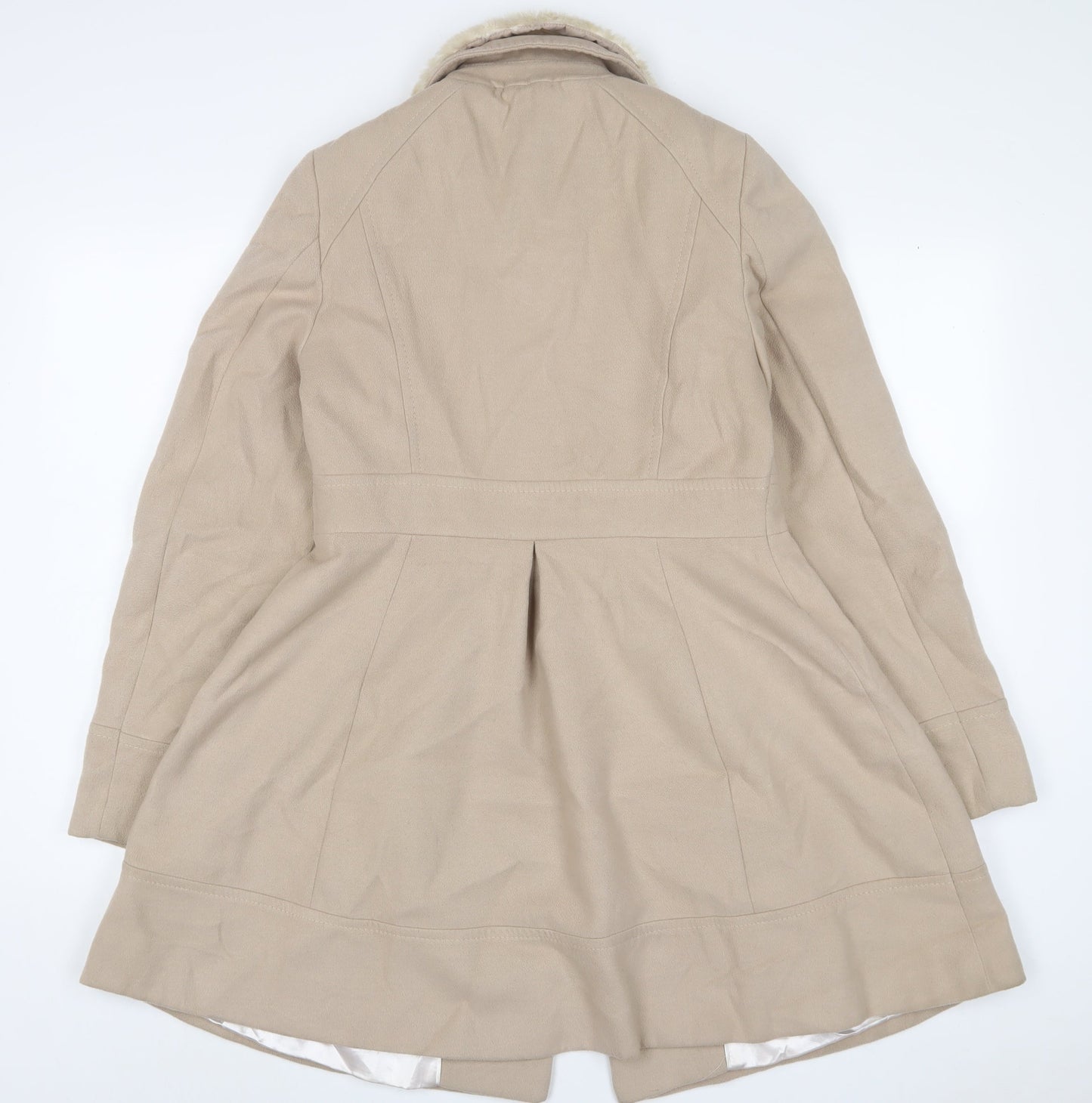 Dorthy Perkins Womens Beige Overcoat Coat Size 12 Button
