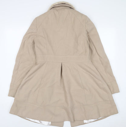 Dorthy Perkins Womens Beige Overcoat Coat Size 12 Button