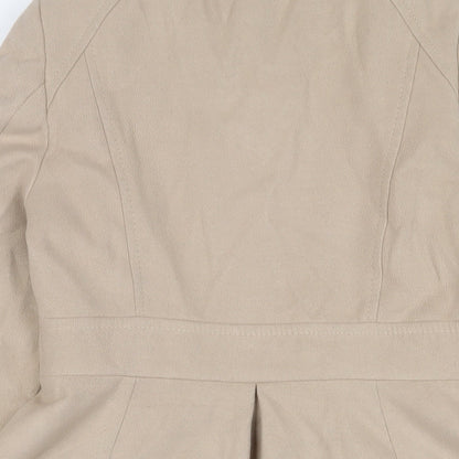 Dorthy Perkins Womens Beige Overcoat Coat Size 12 Button