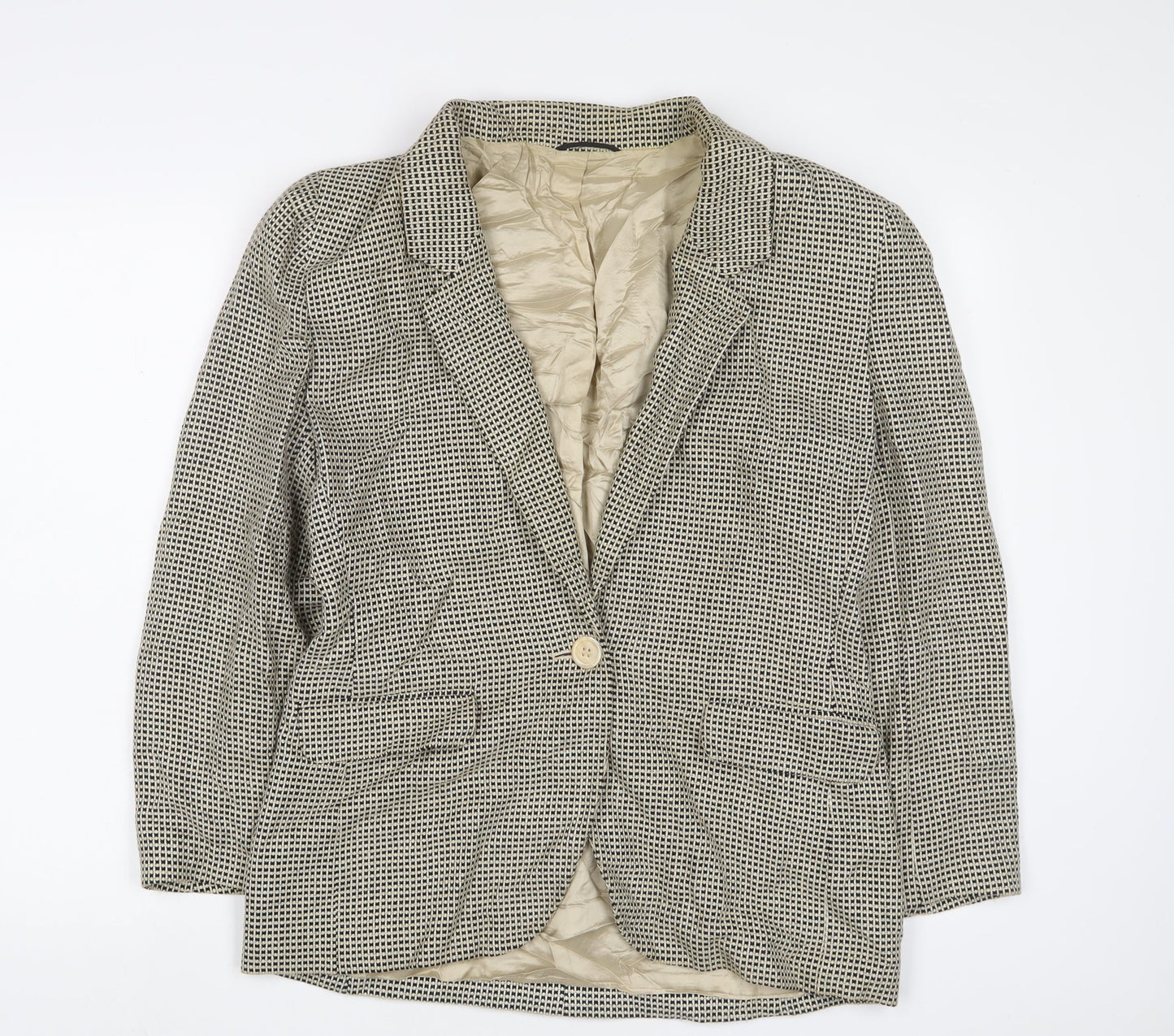 St Michael Womens Beige Jacket Blazer Size 12 Button