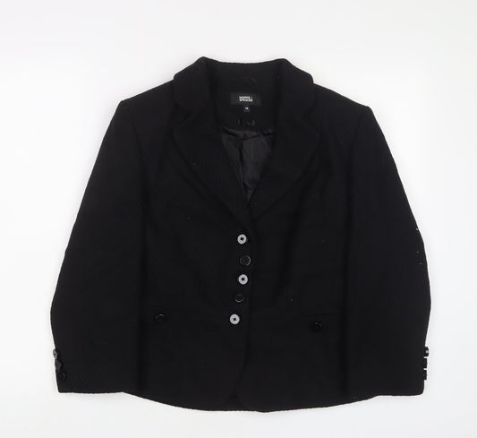 Womens UK Size 14 Marks and Spencer Black Jacket