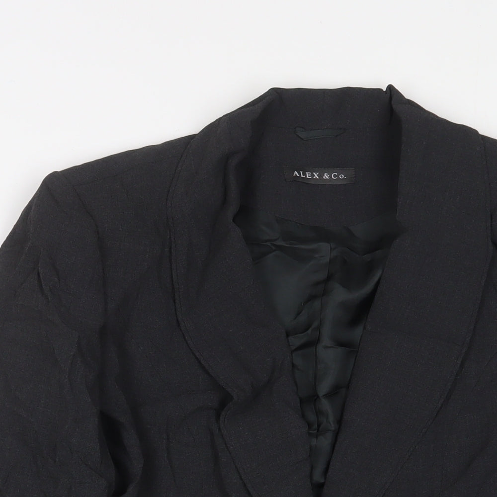 Alex & Co Womens Grey Jacket Blazer Size 14 Button