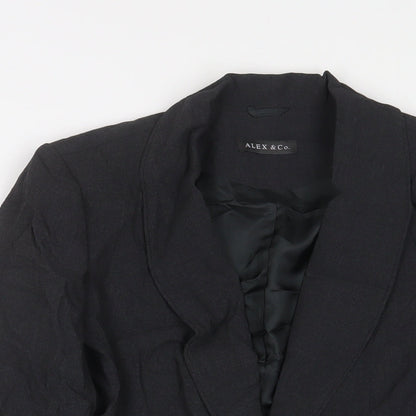 Alex & Co Womens Grey Jacket Blazer Size 14 Button