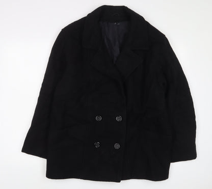 Classic Womens Black Jacket Coat Size 18 Button