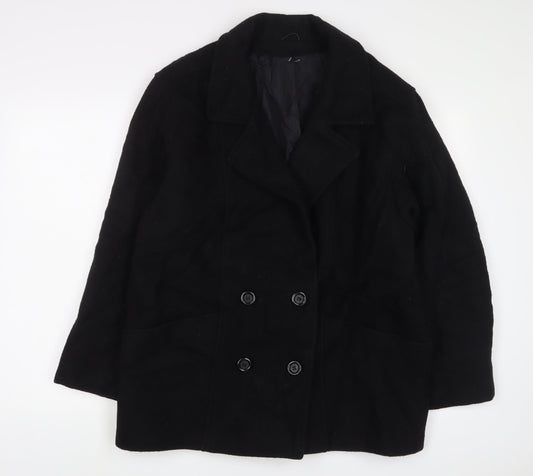 Classic Womens Black Jacket Coat Size 18 Button