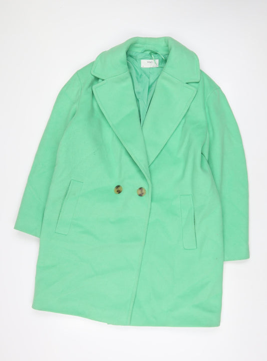 Womens UK Size 14 Marks and Spencer Green Overcoat