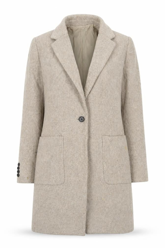Womens UK Size 10 Great Plains Beige Overcoat