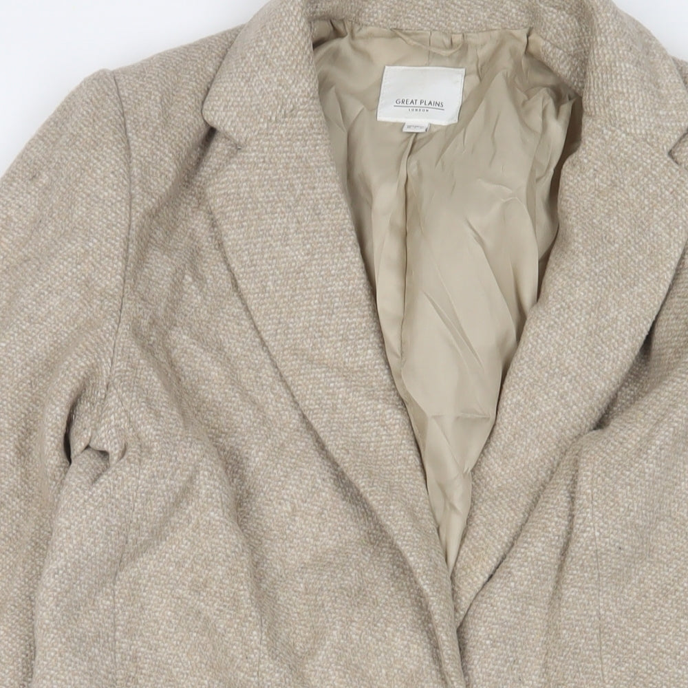 Womens UK Size 10 Great Plains Beige Overcoat