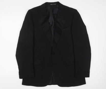 Greenwoods Mens Black Polyester Jacket Suit Jacket Size 40 Regular