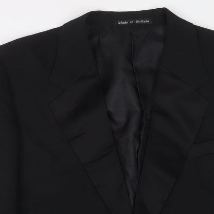 Greenwoods Mens Black Polyester Jacket Suit Jacket Size 40 Regular