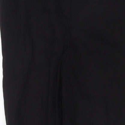 Topshop Womens Black Polyester Trousers Size 12 L28 in Regular Hook & Eye
