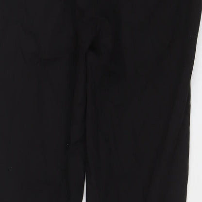 Topshop Womens Black Polyester Trousers Size 12 L28 in Regular Hook & Eye