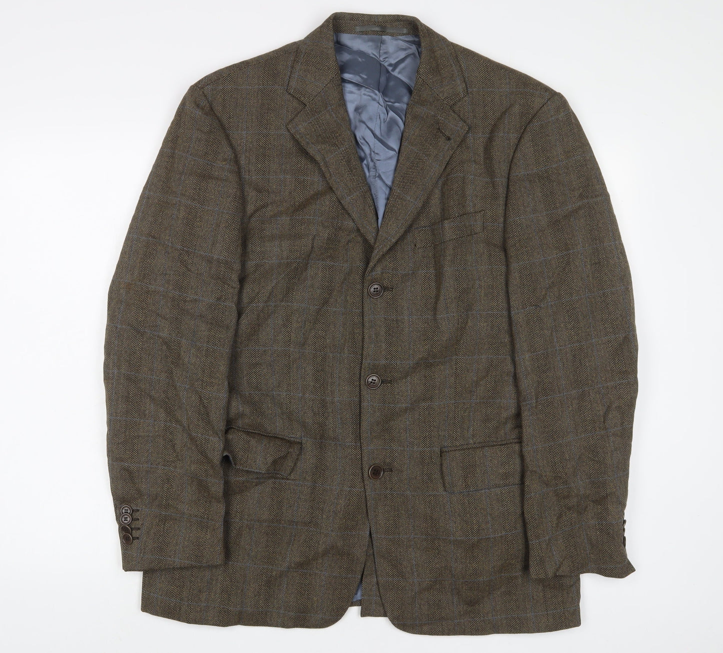 Mens UK Size 38 Racing Green Regular Brown Suit Jacket