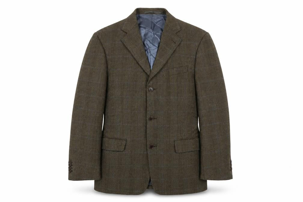Mens UK Size 38 Racing Green Regular Brown Suit Jacket