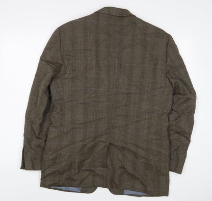 Mens UK Size 38 Racing Green Regular Brown Suit Jacket