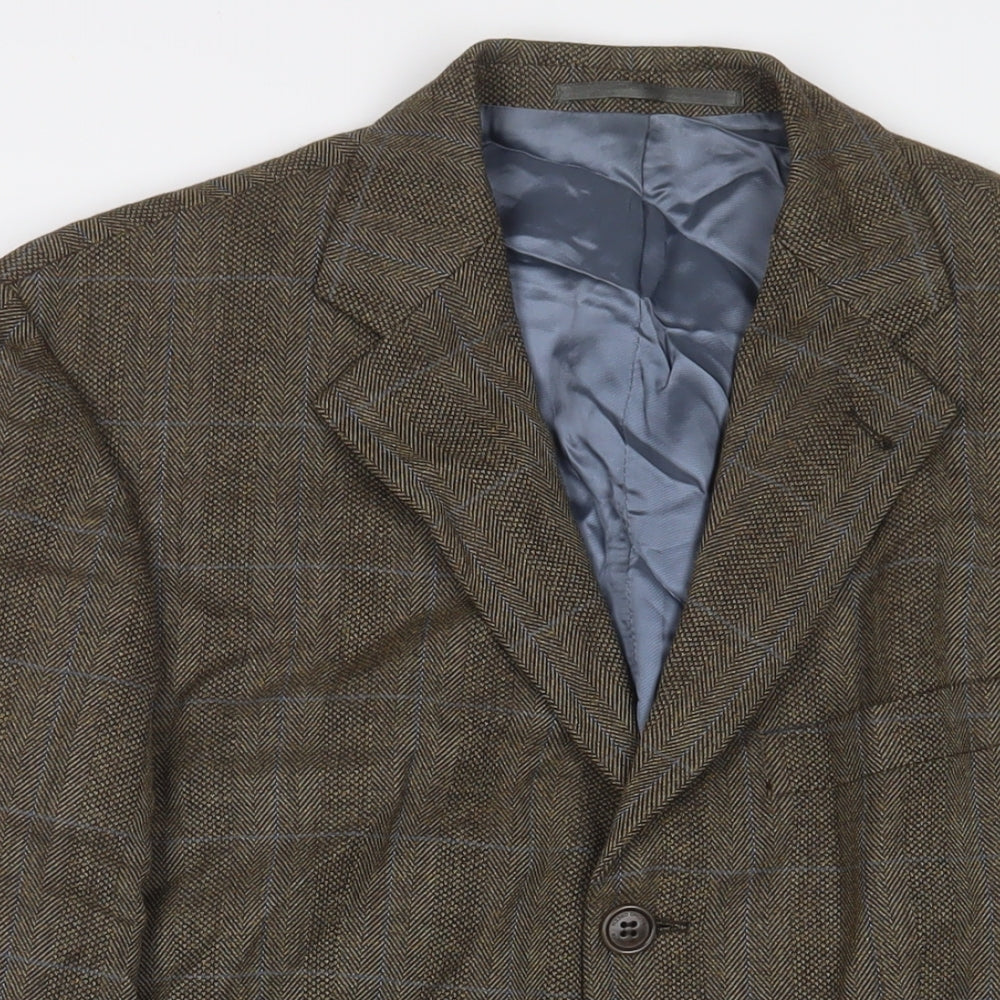 Mens UK Size 38 Racing Green Regular Brown Suit Jacket