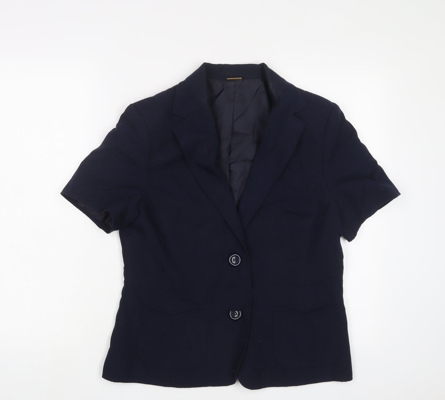 Damart Womens Blue Jacket Blazer Size 12 Button