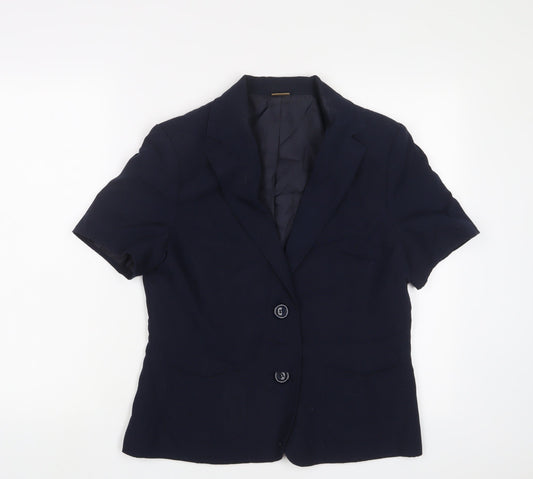 Damart Womens Blue Jacket Blazer Size 12 Button