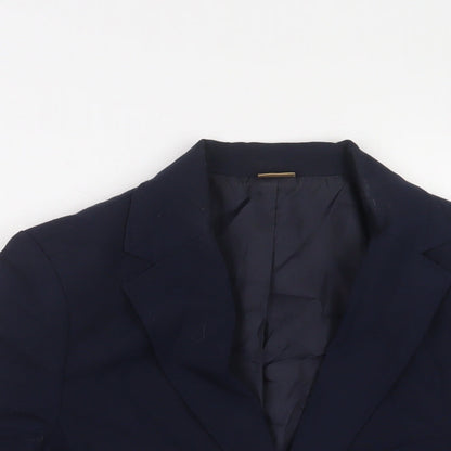 Damart Womens Blue Jacket Blazer Size 12 Button
