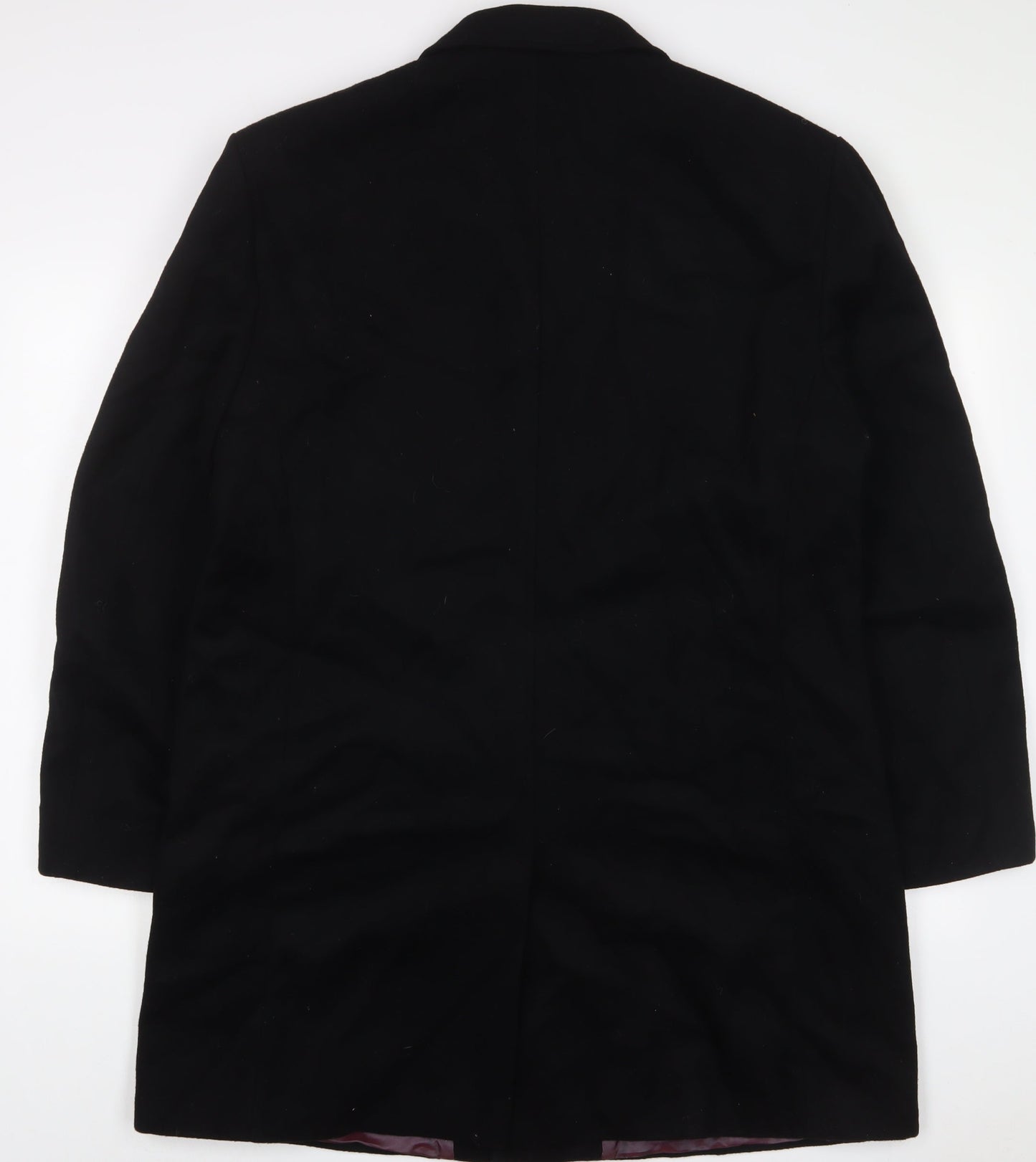 A W Trench Mens Black Overcoat Coat Size XL Button