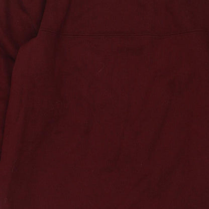 Uniqlo Womens Red Cotton Jumper Dress Size M Round Neck Pullover