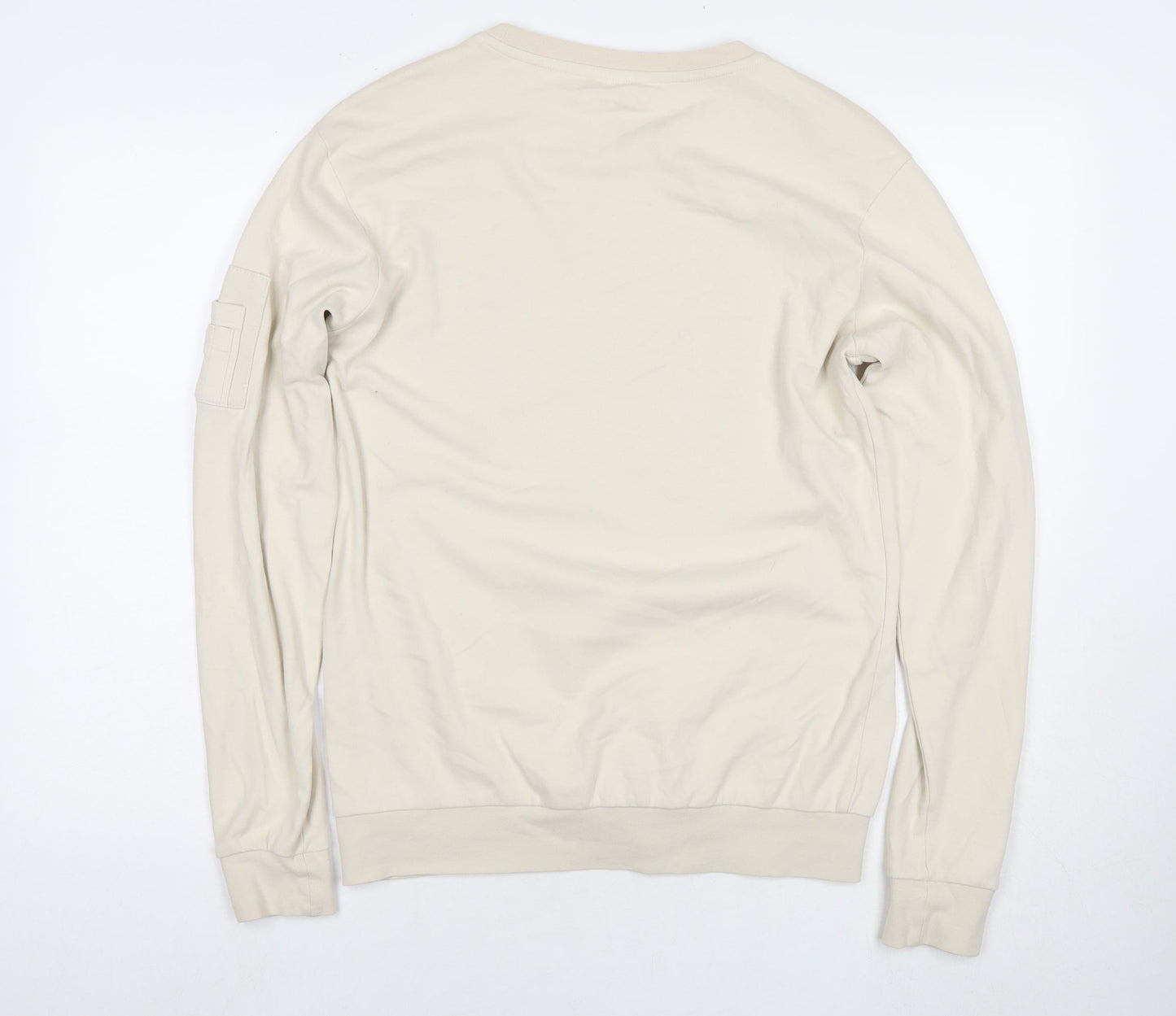 Acevestiti Womens Beige Cotton Pullover Sweatshirt Size S Pullover