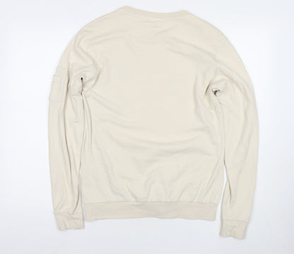 Acevestiti Womens Beige Cotton Pullover Sweatshirt Size S Pullover