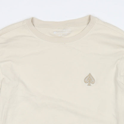 Acevestiti Womens Beige Cotton Pullover Sweatshirt Size S Pullover