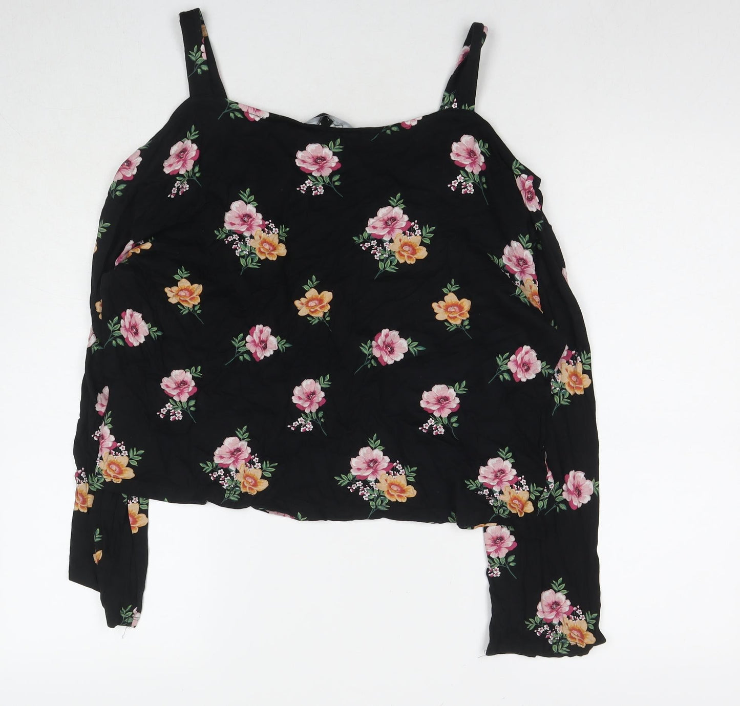 Womens UK Size 14 New Look Black Basic Blouse