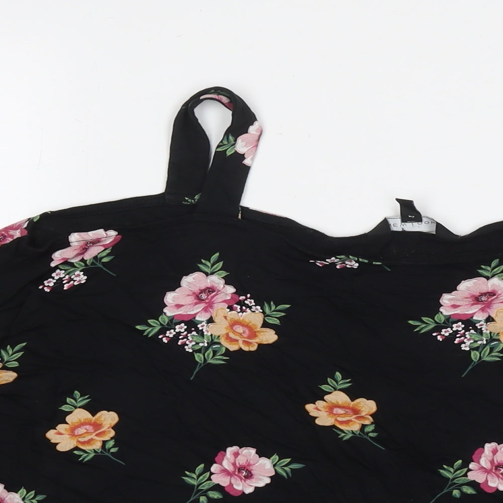 Womens UK Size 14 New Look Black Basic Blouse