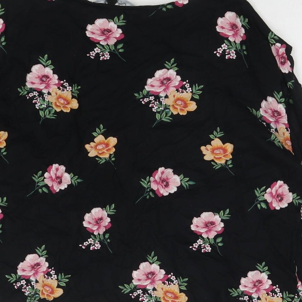 Womens UK Size 14 New Look Black Basic Blouse