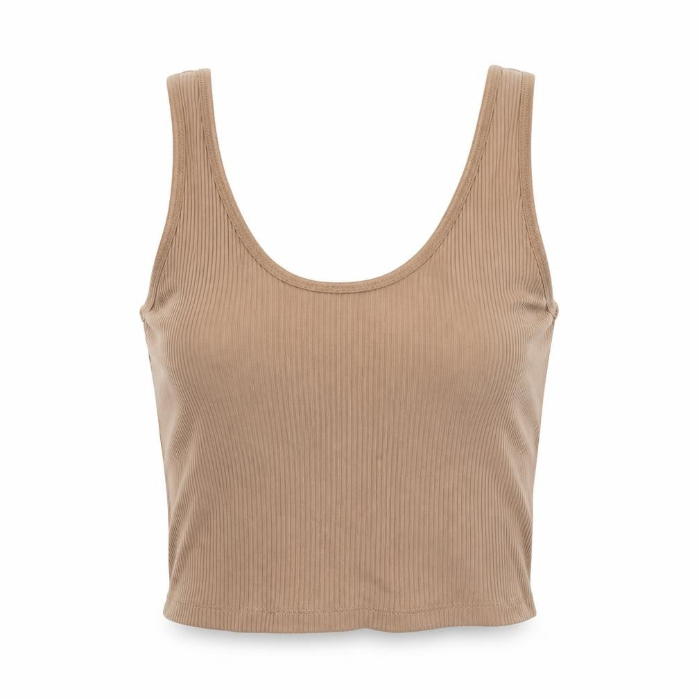 Womens UK Size M Stradivarius Beige Cropped Tank