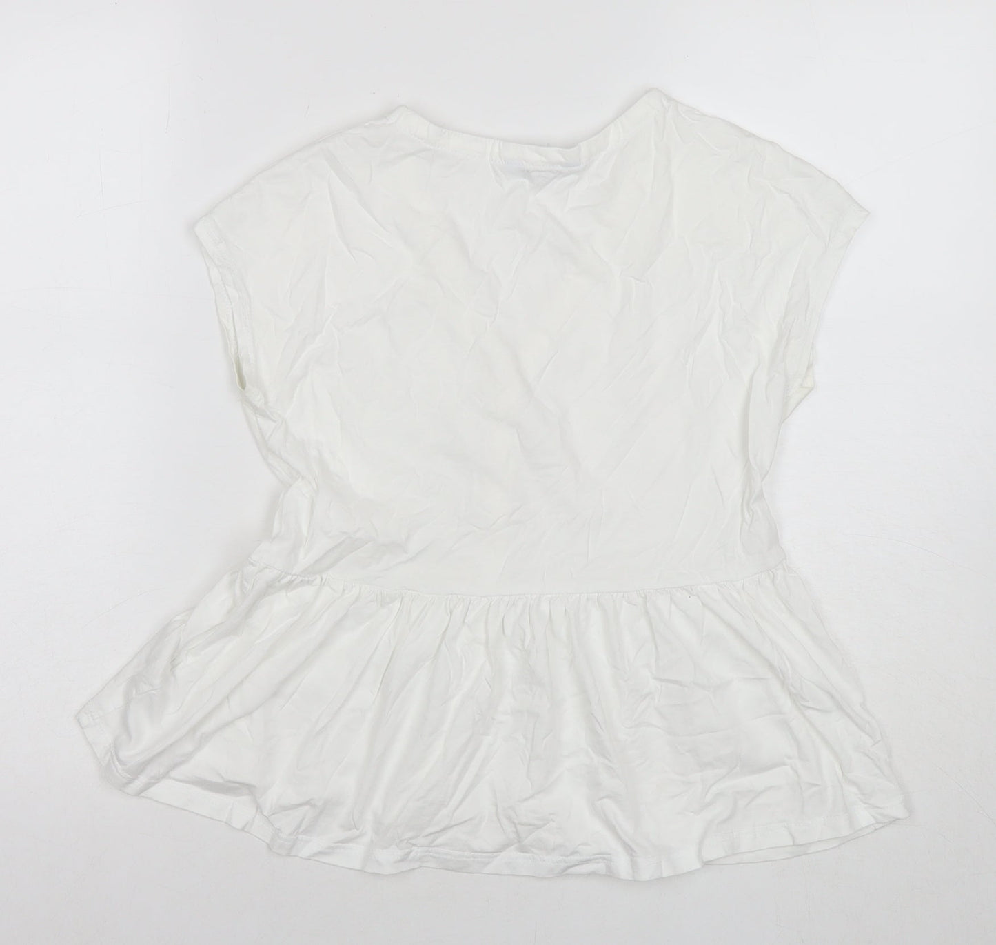 Womens UK Size 6 NEXT White Basic Button-Up