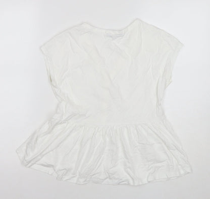 Womens UK Size 6 NEXT White Basic Button-Up