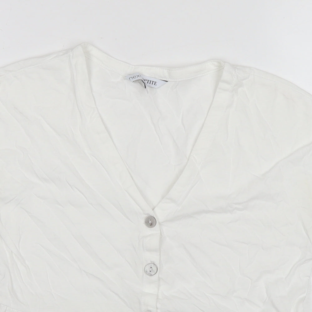 Womens UK Size 6 NEXT White Basic Button-Up