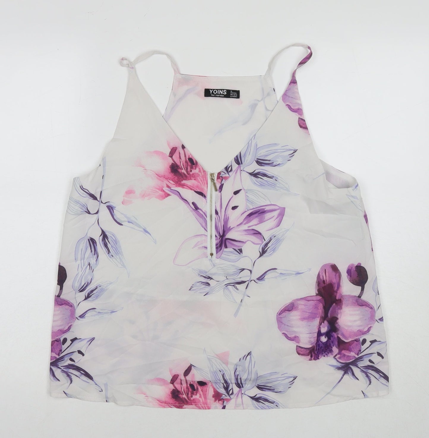 Womens UK Size 12 Yoins White Basic Tank