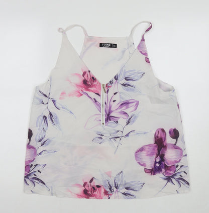 Womens UK Size 12 Yoins White Basic Tank
