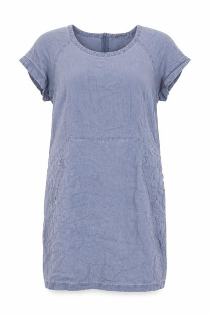 Part Two Womens Grey Linen A-Line Size 14 Round Neck Pullover