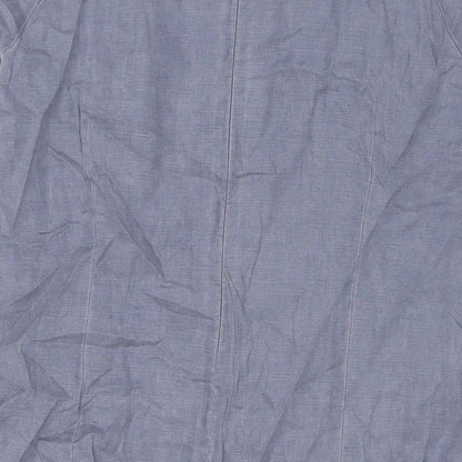 Part Two Womens Grey Linen A-Line Size 14 Round Neck Pullover