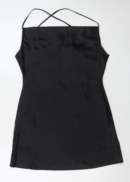 Divided by H&M Womens Black Polyester Slip Dress Size 8 Cowl Neck Pullover