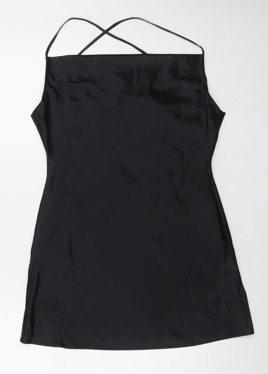 Divided by H&M Womens Black Polyester Slip Dress Size 8 Cowl Neck Pullover