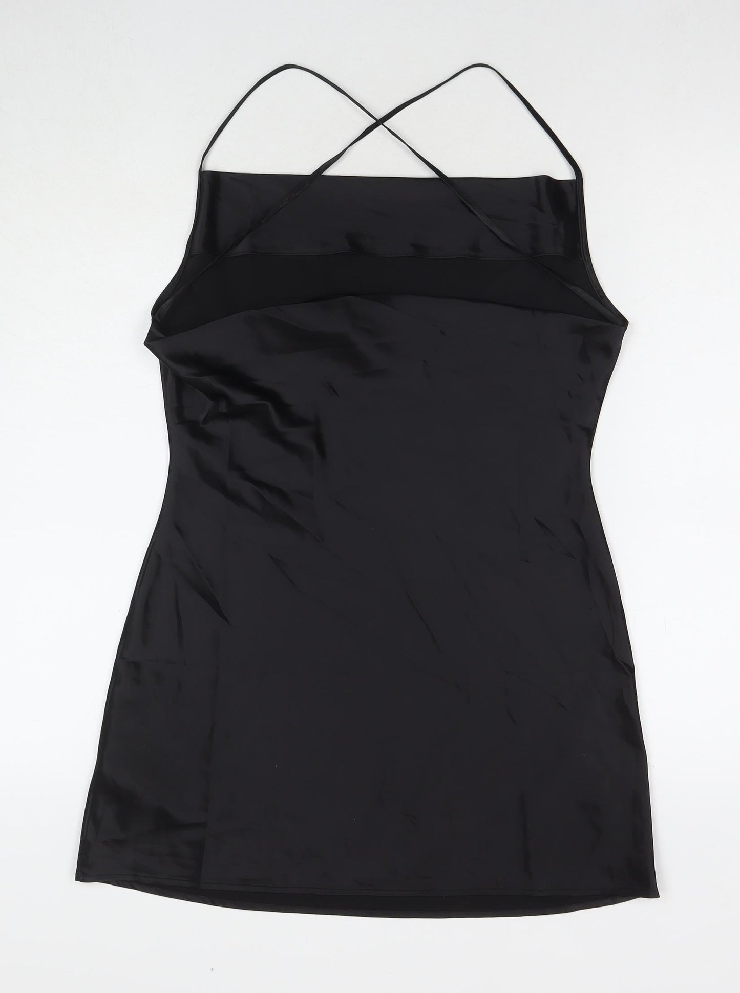 Divided by H&M Womens Black Polyester Slip Dress Size 8 Cowl Neck Pullover