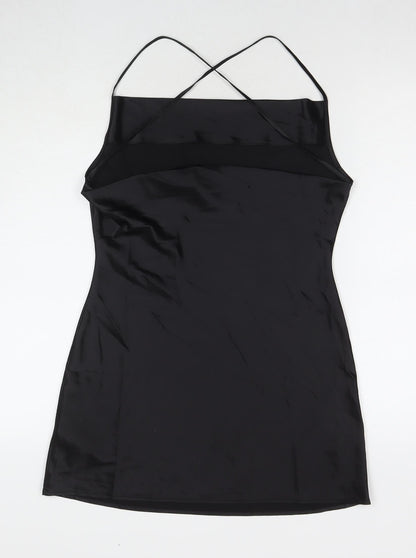 Divided by H&M Womens Black Polyester Slip Dress Size 8 Cowl Neck Pullover