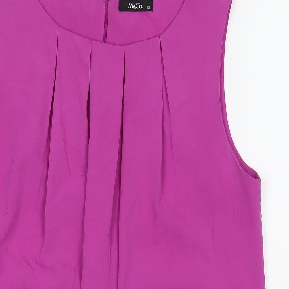 Womens UK Size 12 M&Co Purple Basic Tank