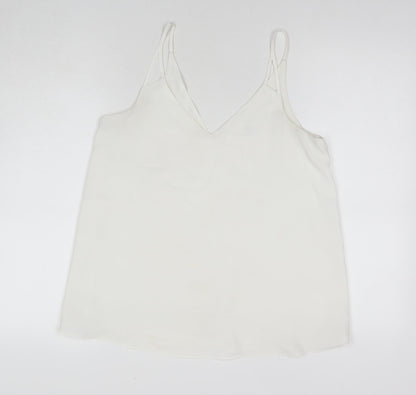 Womens UK Size 10 River Island White Basic Tank