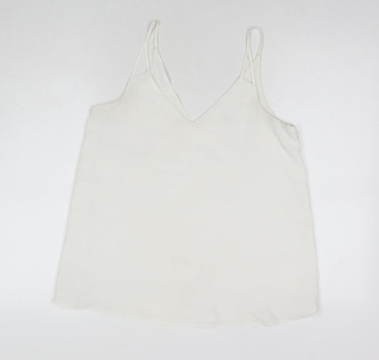 Womens UK Size 10 River Island White Basic Tank